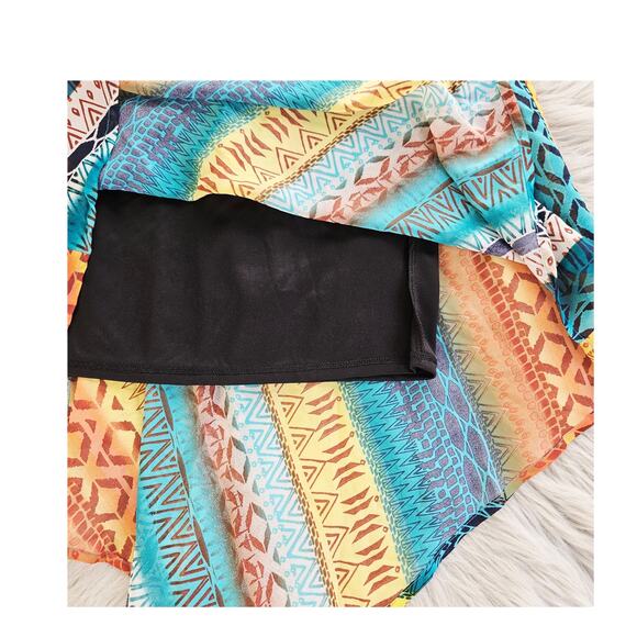 NWT New Directions Size XL Amber Ferry Boho Tribal Handkerchief Skirt Gypsy Boho - Picture 9 of 12